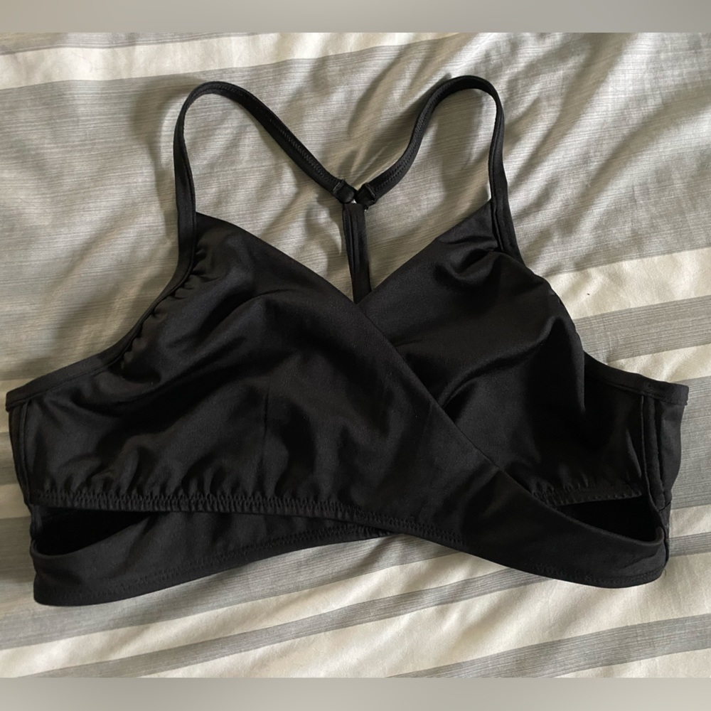 PINK Black Cross Over Sports Bra